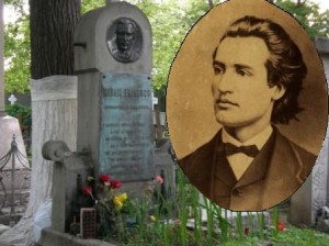 Eminescu tanar si mormantul poetului