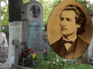 Eminescu tanar  si mormantul poetului